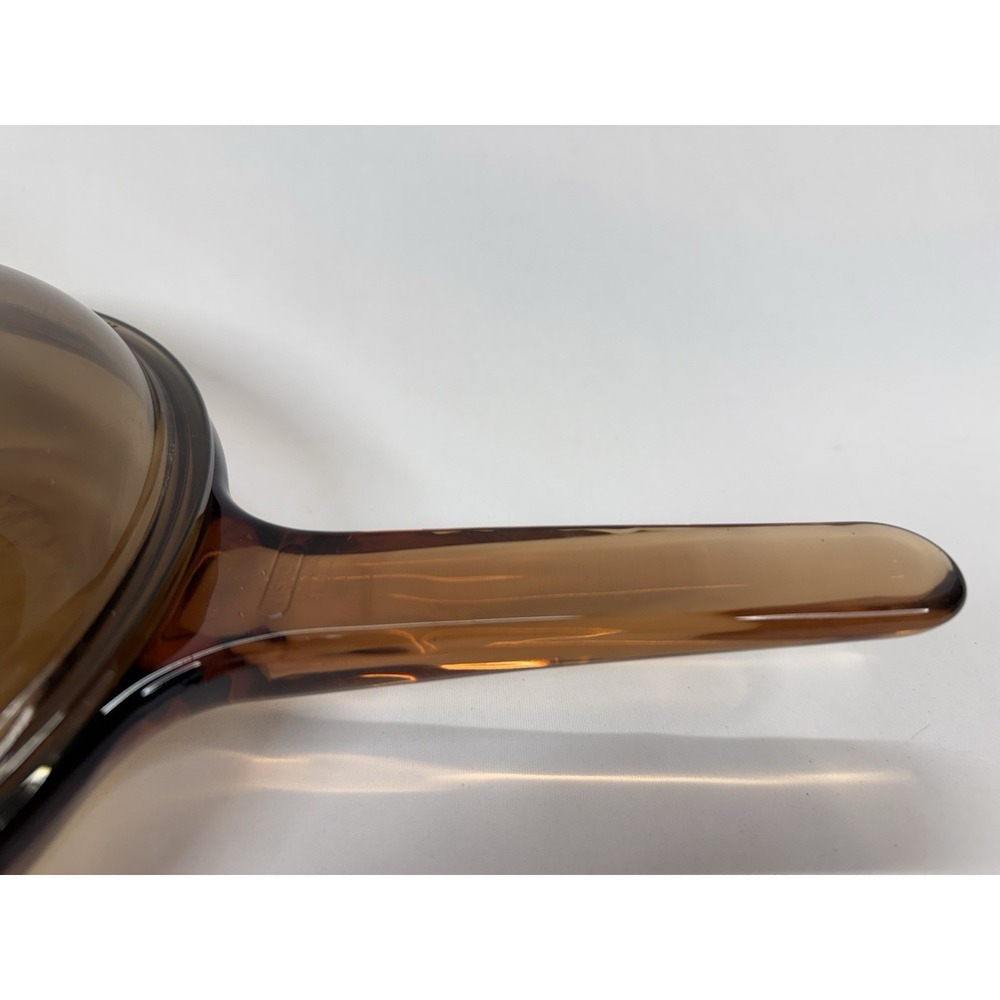 Vtg Corning Vision Ware 10" Amber Waffle Bottom Frying Pan Skillet w/Lid France - Picture 3 of 9